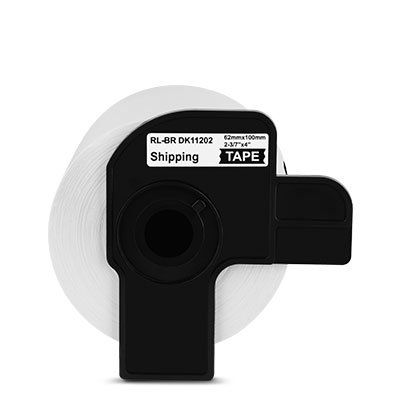 Ersatz-Etiketten DK-11202 schwarz auf weiß 62x100 mm