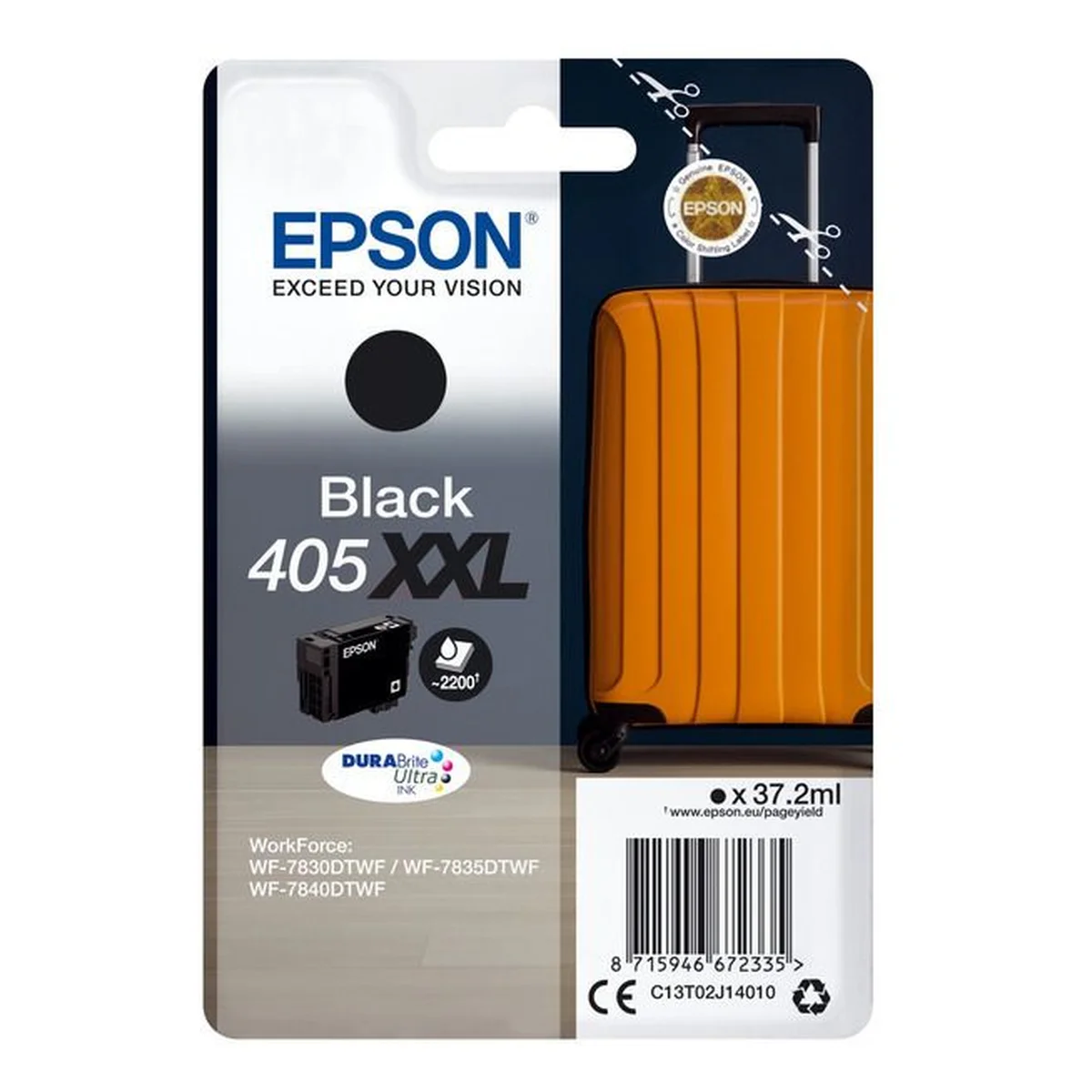 Druckerpatrone Epson 405 XXL schwarz 37,2 ml | 2.200 Seiten (C13T02J14010)