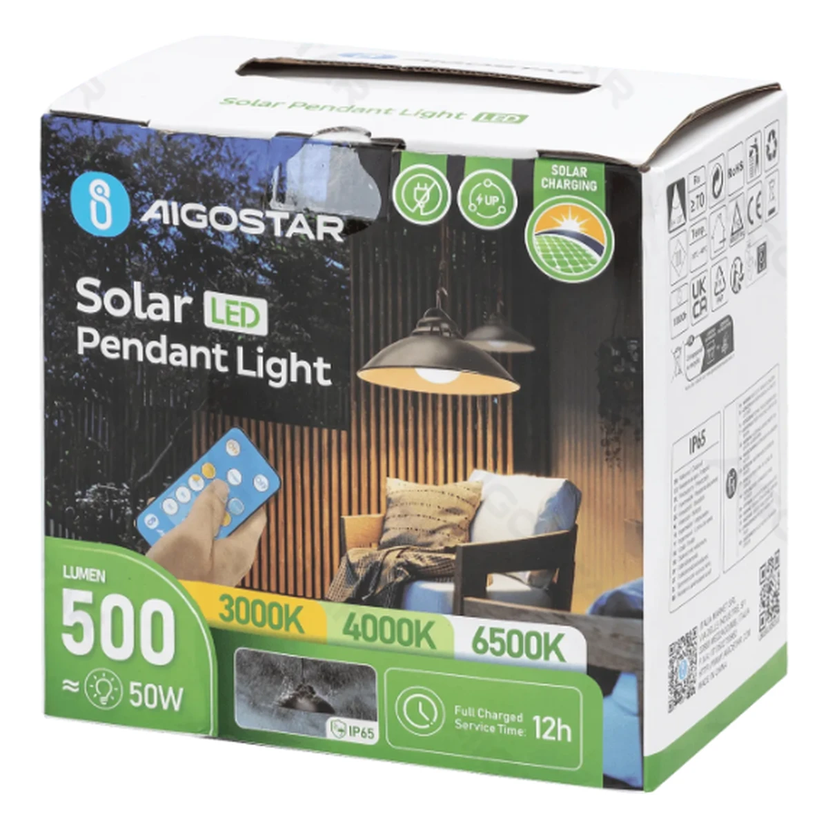 Aigostar LED Solar Hängeleuchte 50W