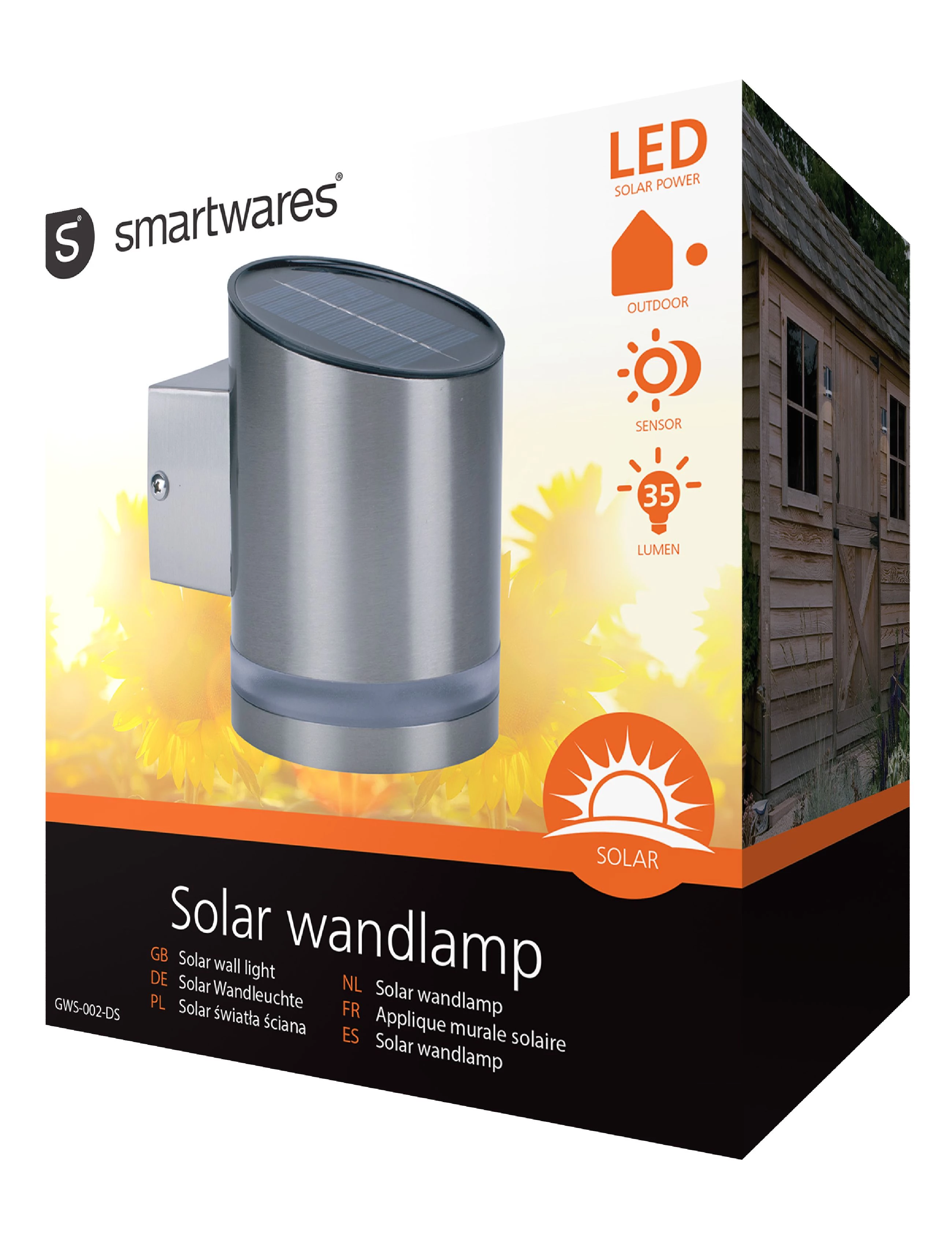 Solar-Wandleuchte LED grau - Ranex