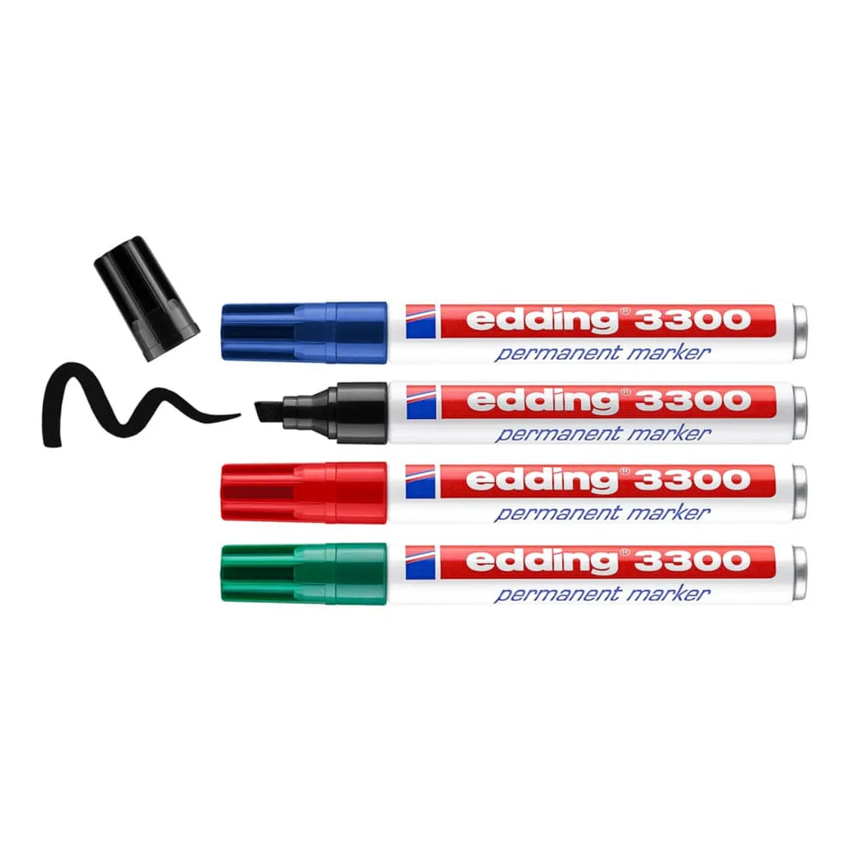 EDDING Permanentmarker - nachfüllbar, 1 - 5 mm, Etui mit 4 Farben