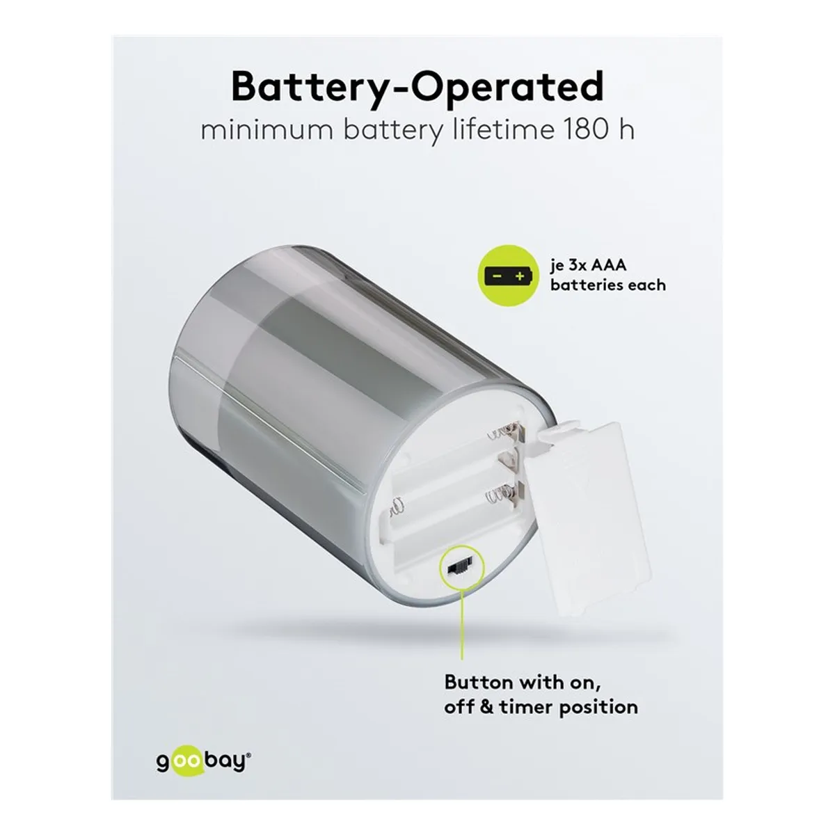 Goobay LED-Echtwachs-Kerze im Glas, 7,5 x 15 cm