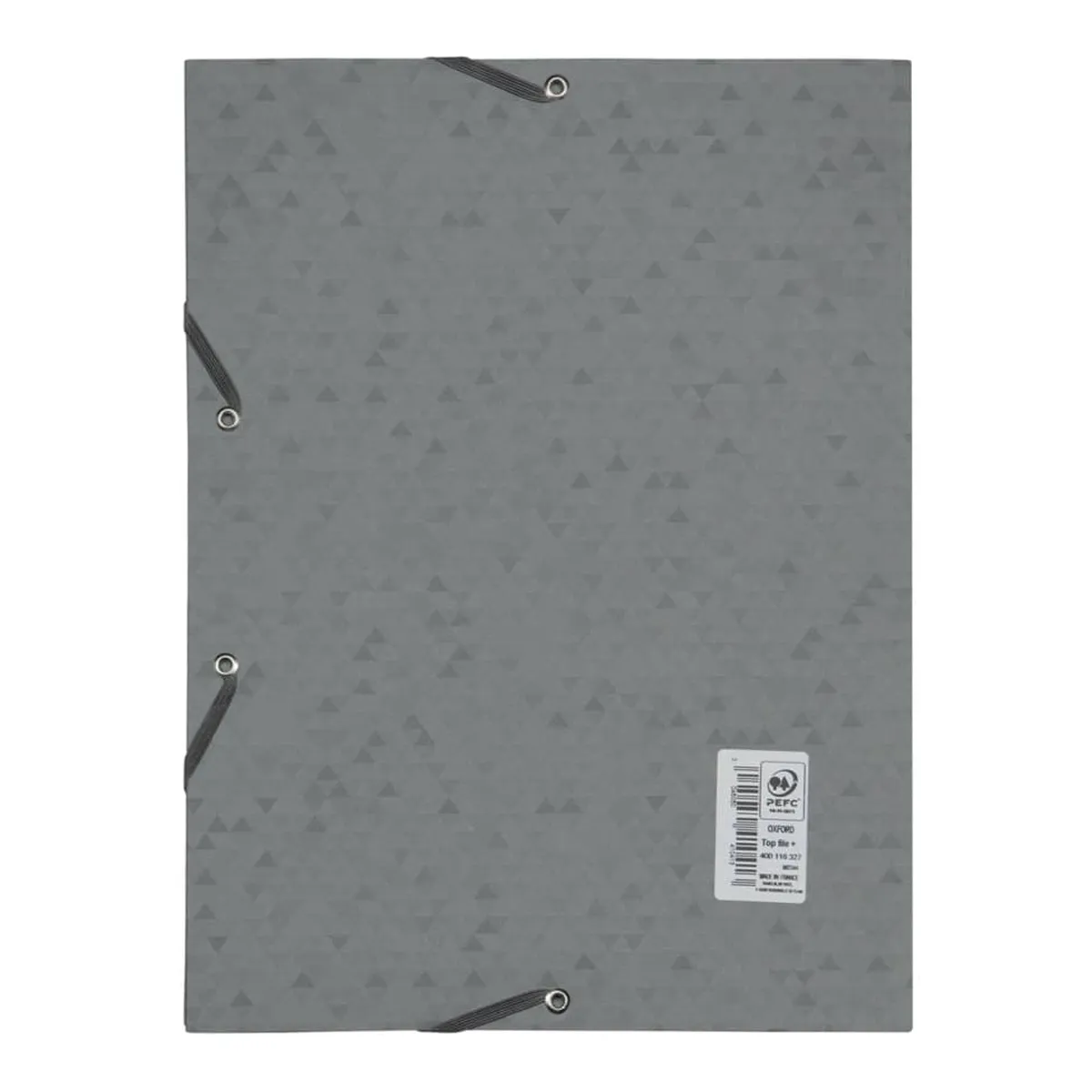 OXFORD Eckspannmappe TOP FILE+ - A4, 390 g/qm, Karton, Gummizug, grau