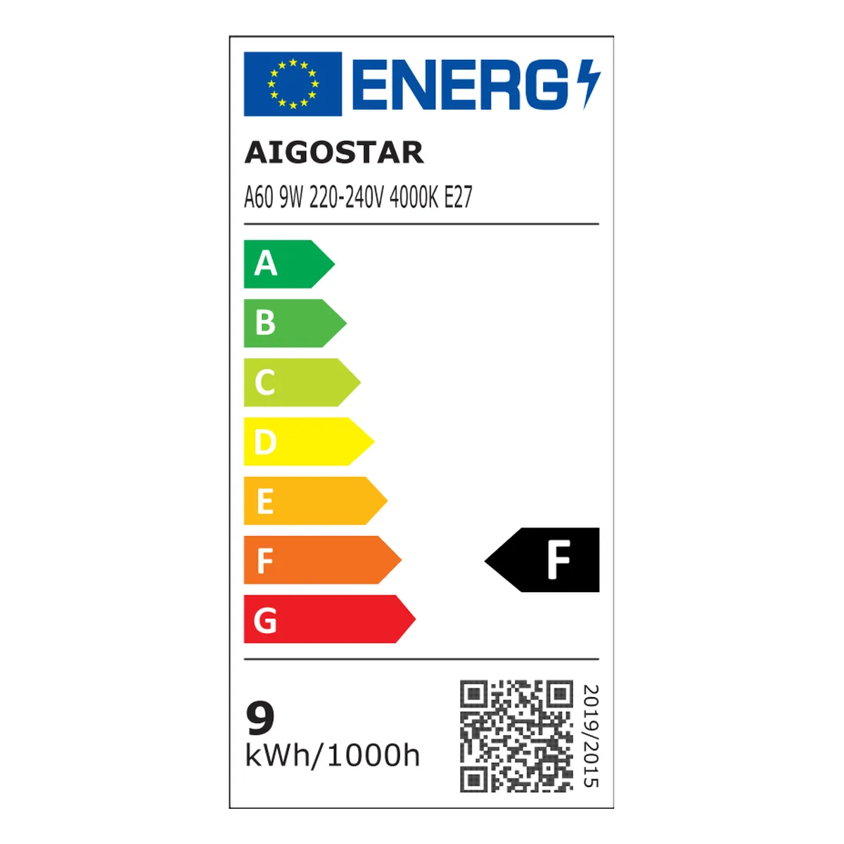 Aigostar LED 'Classic' E27, 9W