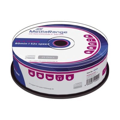 CD-R Rohlinge - 700MB/80Min, 52-fach/Spindel, Packung mit 25 Stück