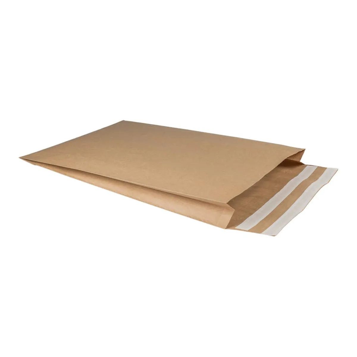 Pack´n Post® Faltentaschen - 300+80x370+80 mm, Spitzboden, o. Fenster, 250 Stück, braun