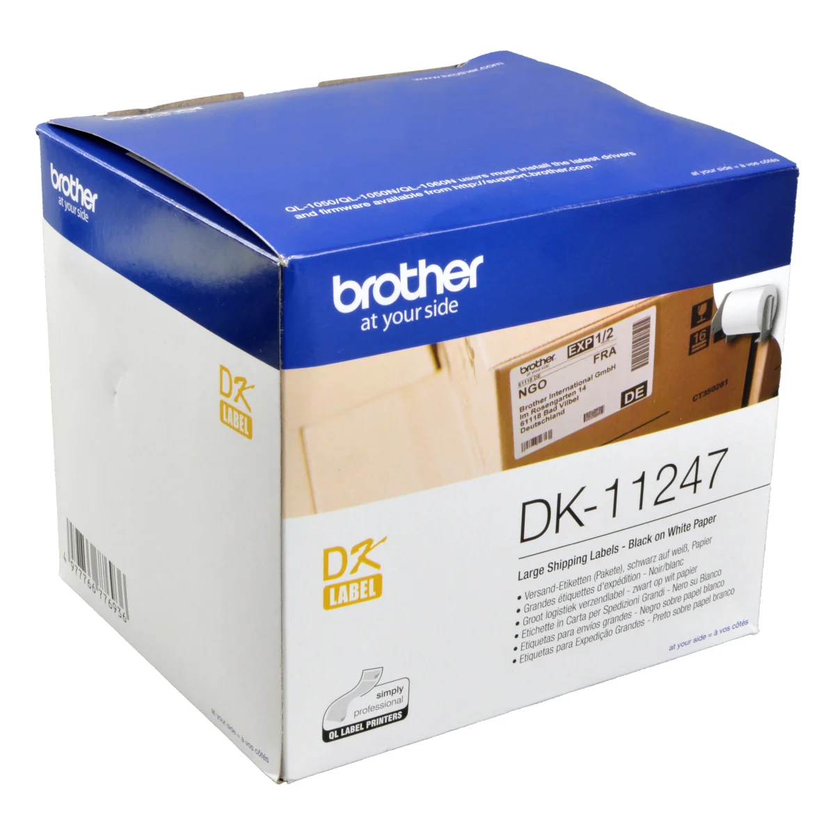 Brother PT Etiketten DK11247  weiss  103x164mm  180 St. Rolle
