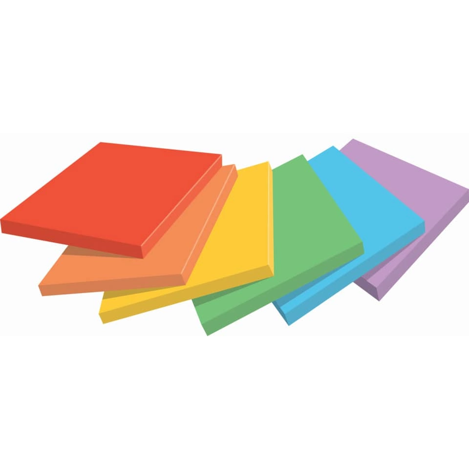 POST-IT Haftnotizblock Playful - 76 x 127 mm, 6x 90 Blatt, sortiert