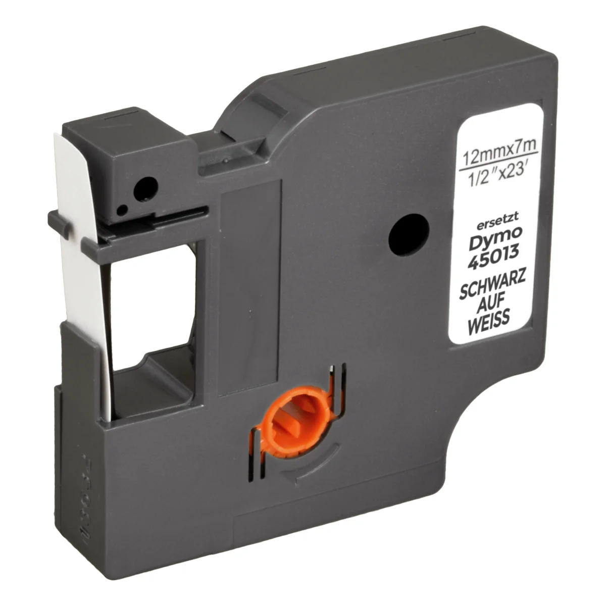 Ersatz-Etiketten S0720530 schwarz auf weiß 12 mm