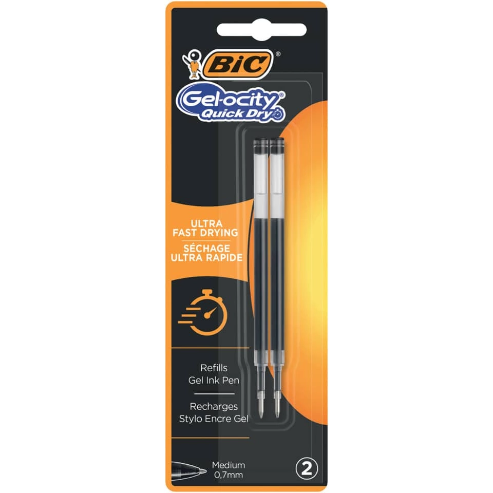 BiC Gelschreibermine Gelocity® QuickDry - 0,7 mm, schwarz, 2 Stück