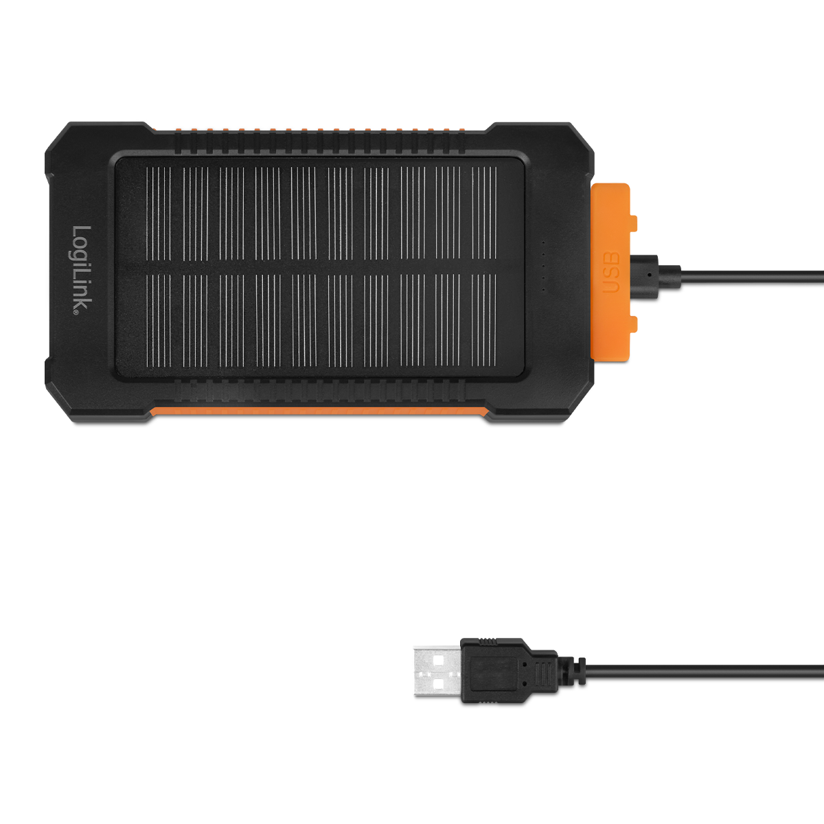 Solar Powerbank 8000 mAh, mit LED-Taschenlampe