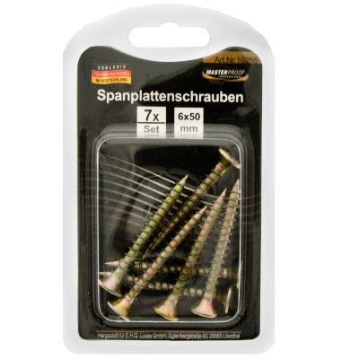 Masterproof Spanplattenschrauben 6x50mm, 7 Stück