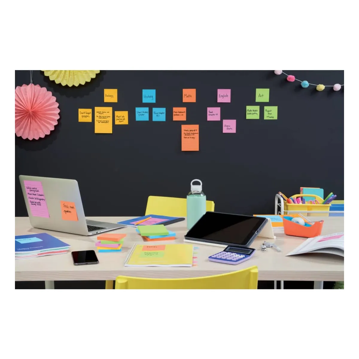 POST-IT Haftnotizblock Boost - 76 x 76 mm, 5x 90 Blatt, sortiert