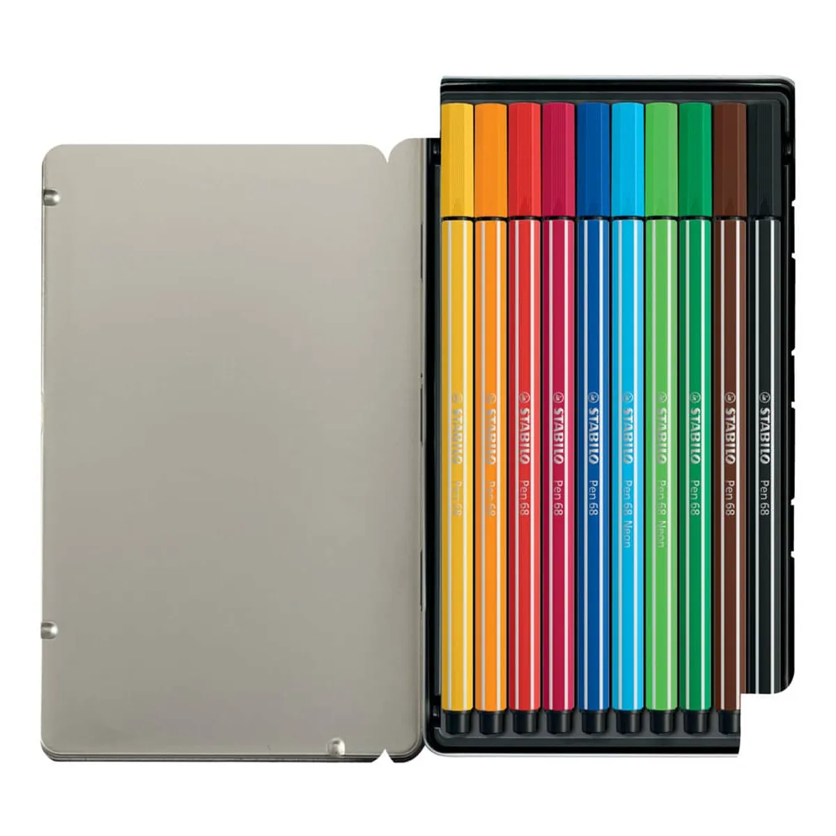 STABILO® Premium-Filzstift - Pen 68 - 10er Metalletui - mit 10 verschieden Farben