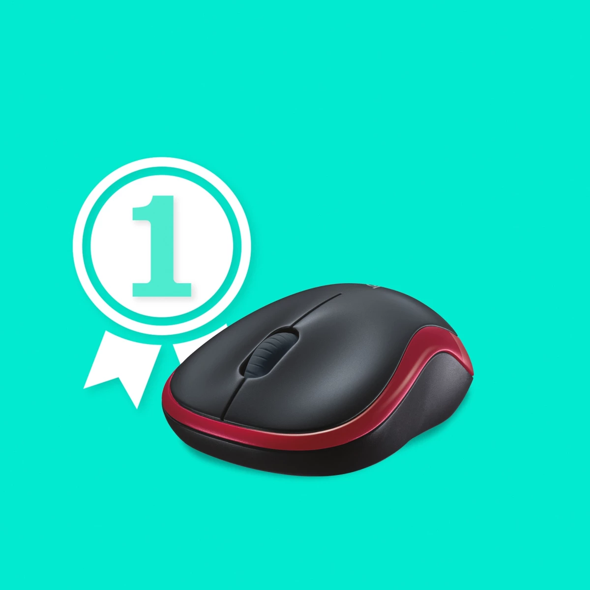 Logitech kabellose Maus M185 rot 2.4 GHz