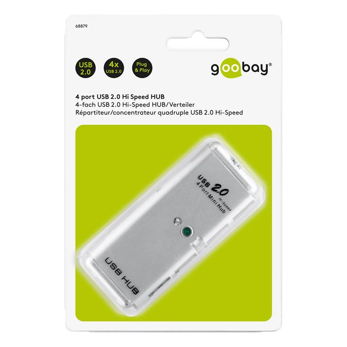 Goobay USB 2.0 Verteiler 4 Port Mini HUB