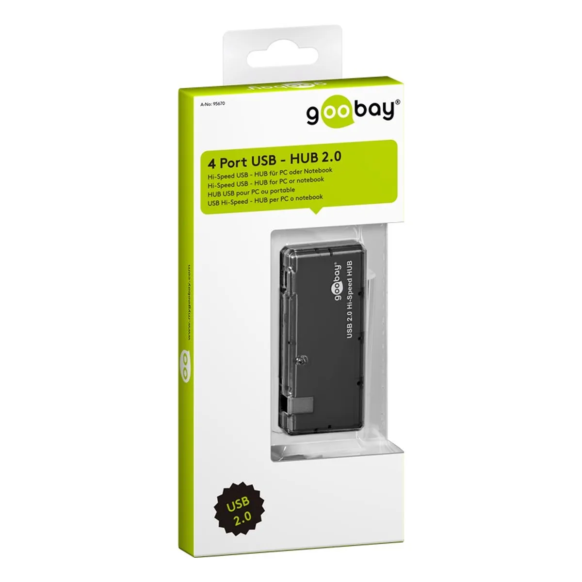 Goobay 4-fach USB 2.0 Hi-Speed HUB/Verteiler