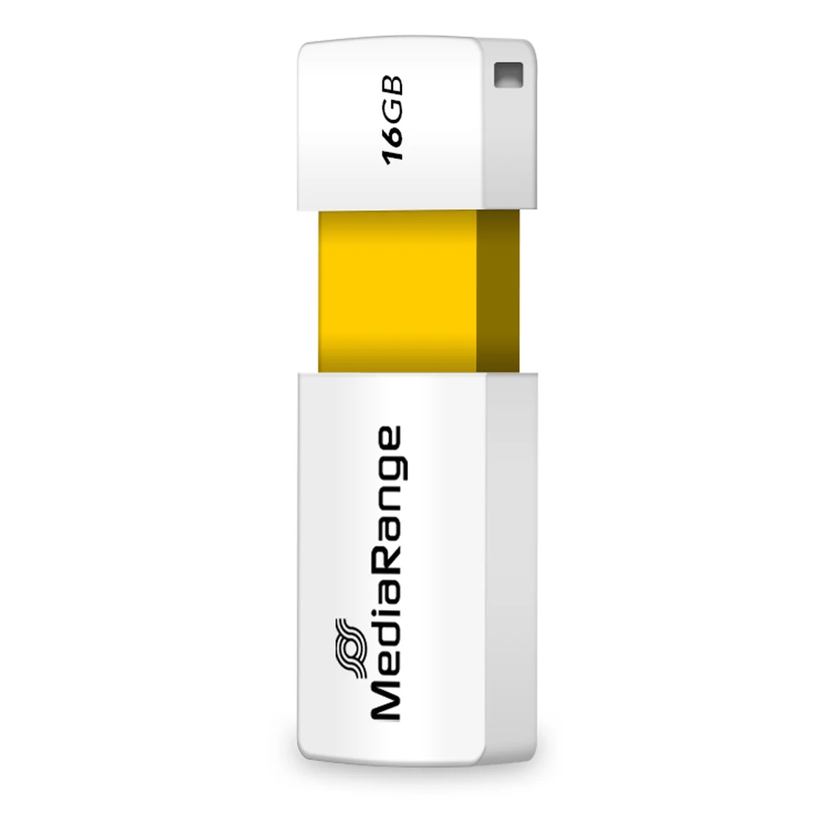 MediaRange USB-Speicherstick gelb 16GB | mit Schiebemechanismus