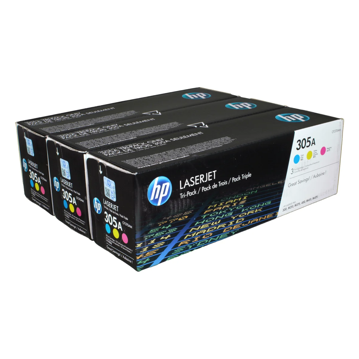 HP 305A Toner cyan magenta gelb 3x 2.600 Seiten (CF370AM)