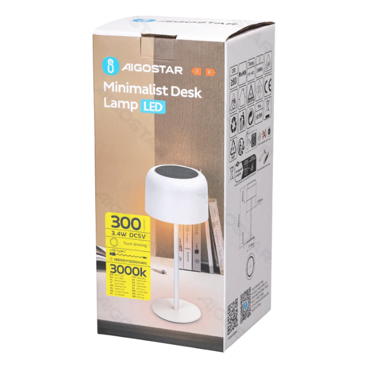 Aigostar LED Solar Tischleuchte, weiß