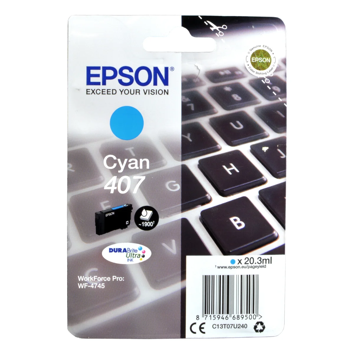 Epson Tinte C13T07U240  407  cyan