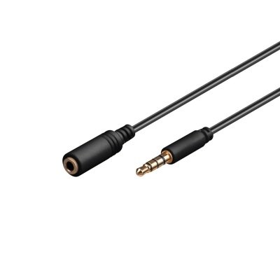 Goobay Kopfhörer- und Audio Verlängerungskabel AUX, 4-pol. 3,5 mm slim, CU