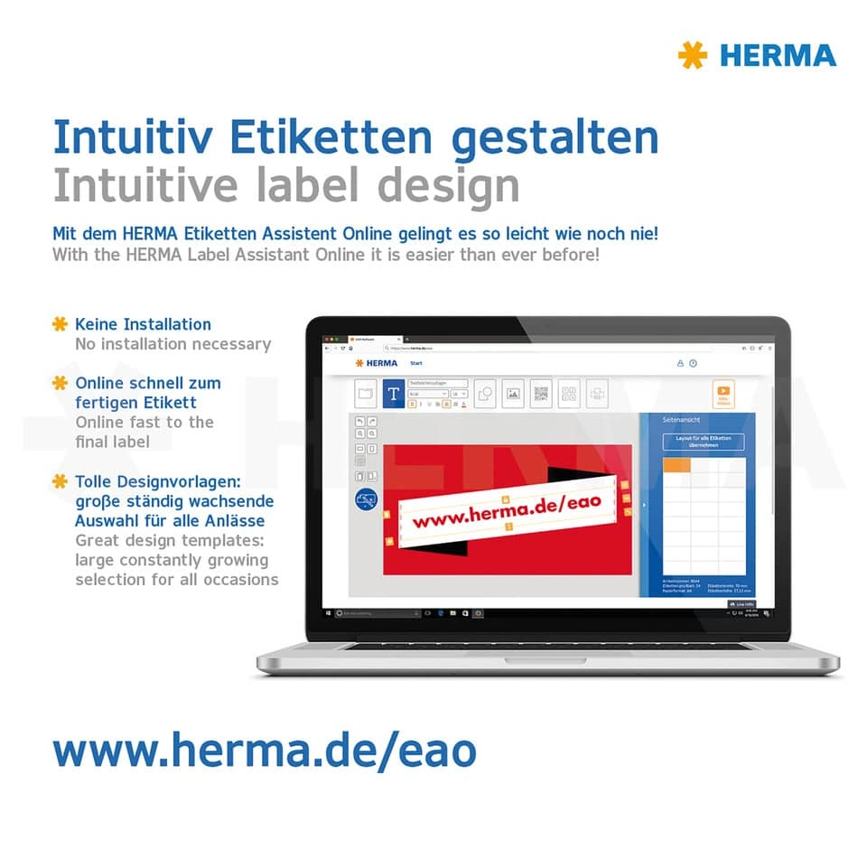 HERMA Folienetiketten - 420 x 297 mm, A3, weiß, strapazierfähig, extrem stark haftend, matt, 40 Stück
