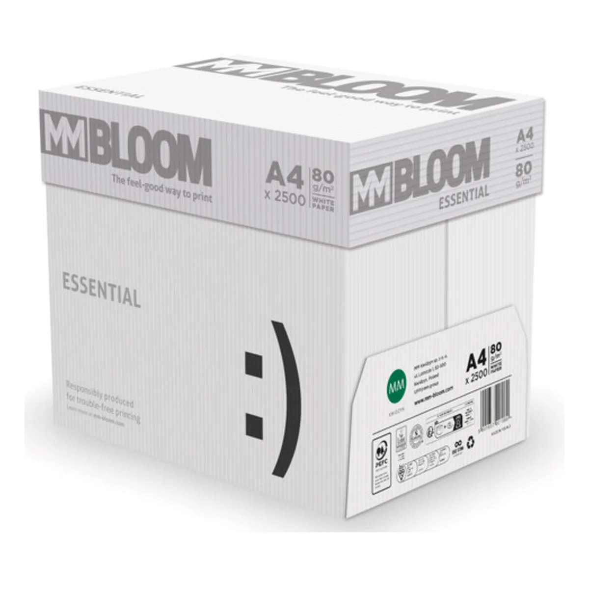 MM Bloom Multifunktionspapier Essential, A4, 80 g/qm, weiß, Karton à 2.500 Blatt