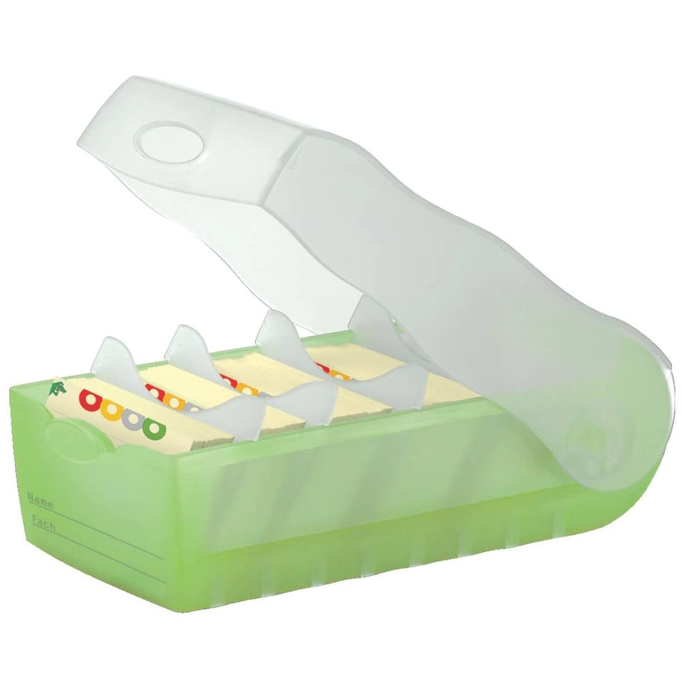 HAN Karteibox CROCO - A7 quer, für 900 Karten,  grün-transluzent