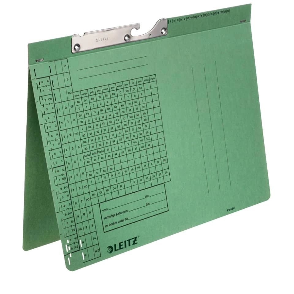 Leitz Pendelhefter Combi - A4, Manilakarton (RC), grün, Amtsheftung