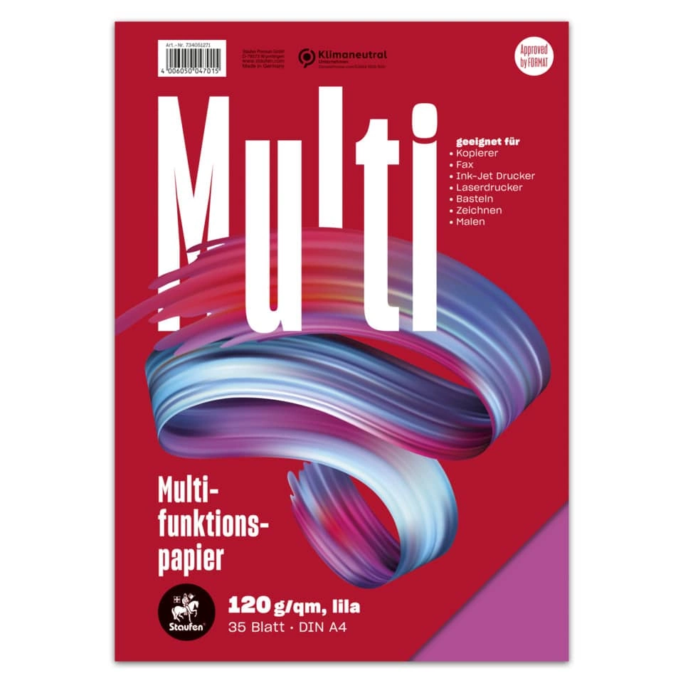 Staufen Multifunktionspapier 7X PLUS - A4, 120 g/qm, lila, 35 Blatt