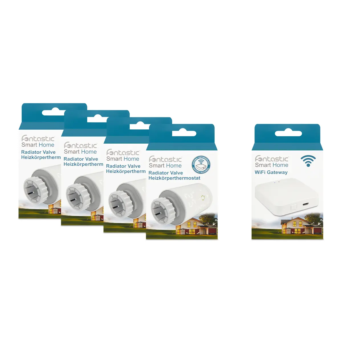 FontaHome WLAN Smart Home Paket Heizen, 4 Stück, weiß
