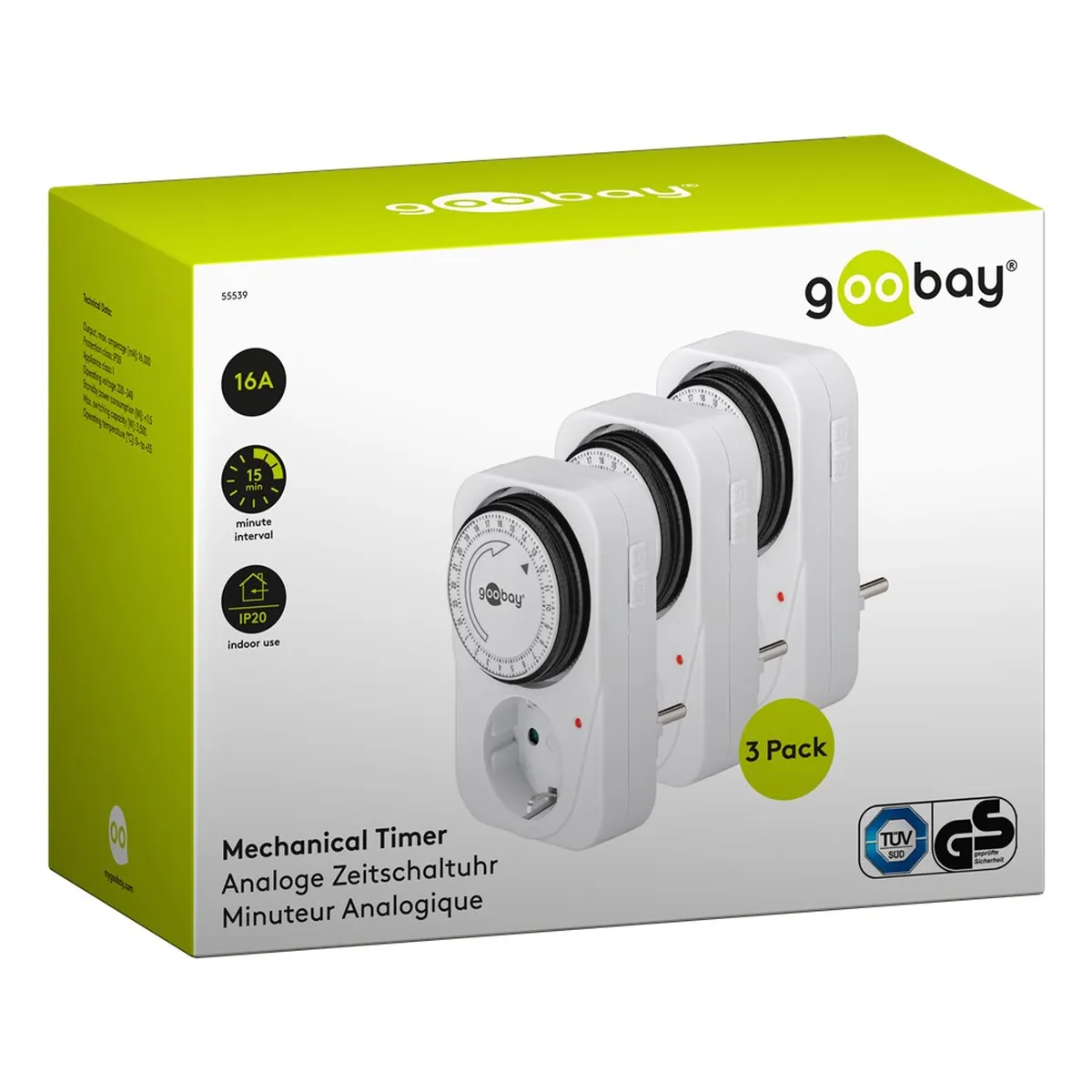Goobay 3er-Set: Analoge Zeitschaltuhr