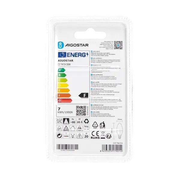 Aigostar LED 'Kerze', 7W, E14