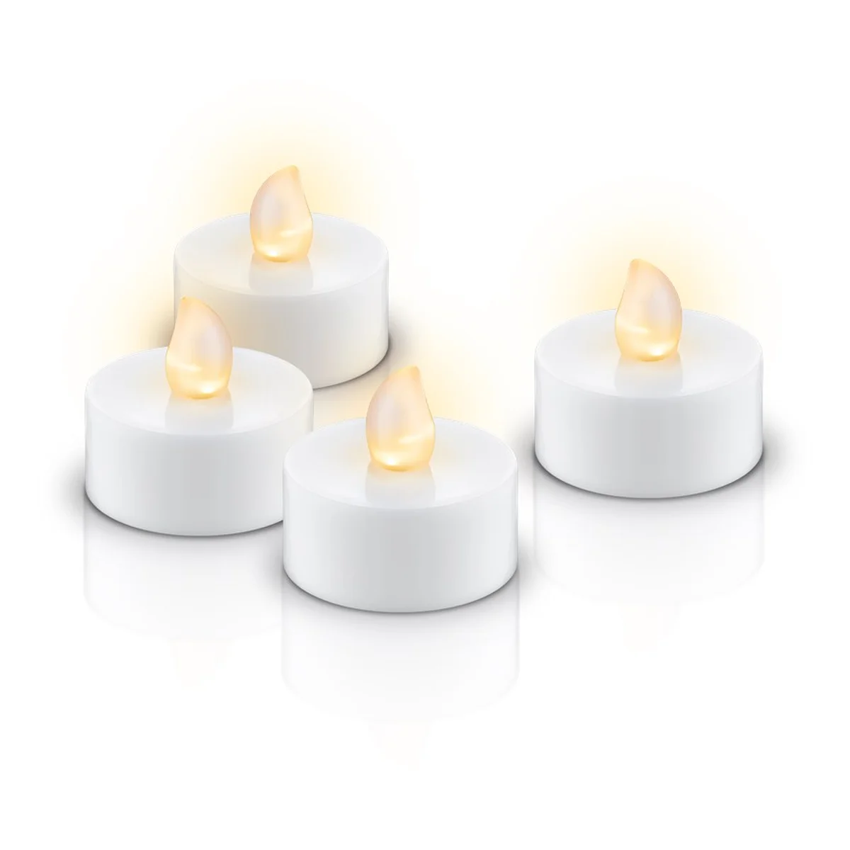 Goobay 4er-Set LED-Teelichter mit Timer, weiß