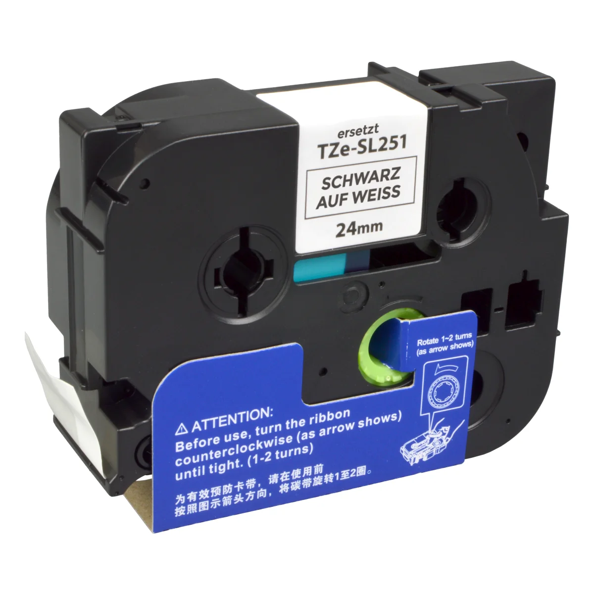 Brother TZE-SL251 Schriftband alternativ schwarz auf weiß 24mm x 8m - Digital Revolution