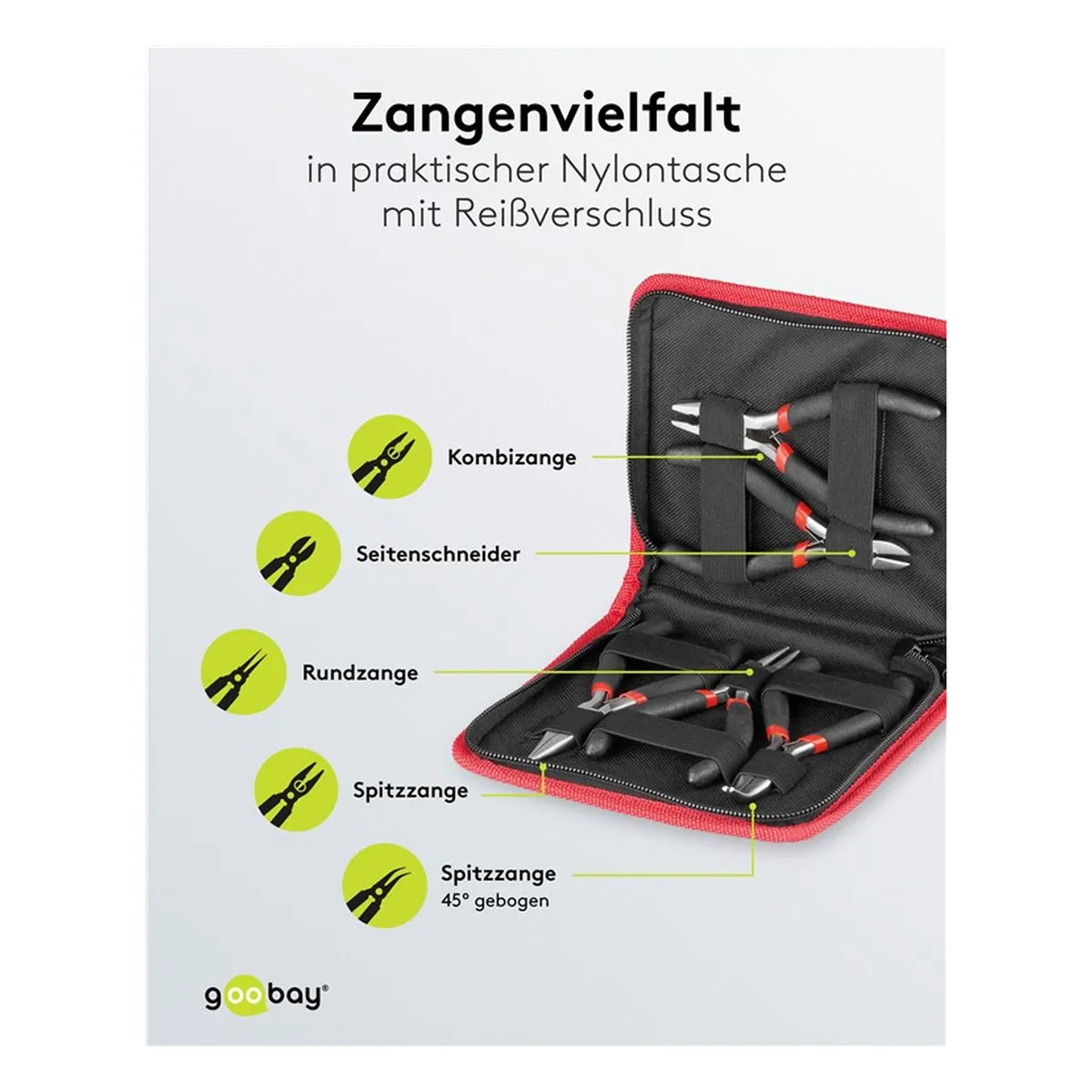 Fixpoint Zangen-Set, griffisoliert, 5 Stück