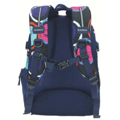 DONAU Schulrucksack bunte Kreise - Recycling-PET