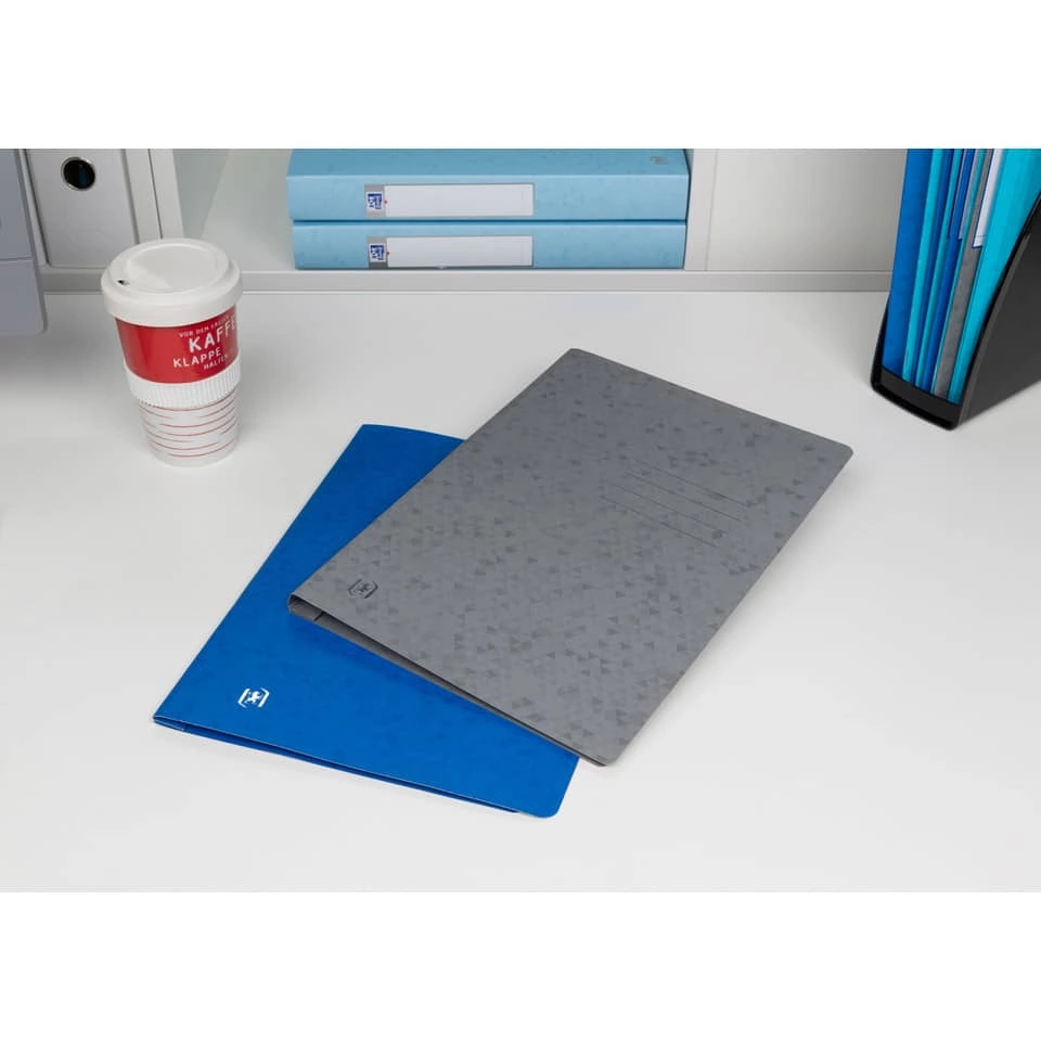 OXFORD Schnellhefter TOP FILE+ - A4, Karton 390g/qm, kfm. und Amtsheftung, grau