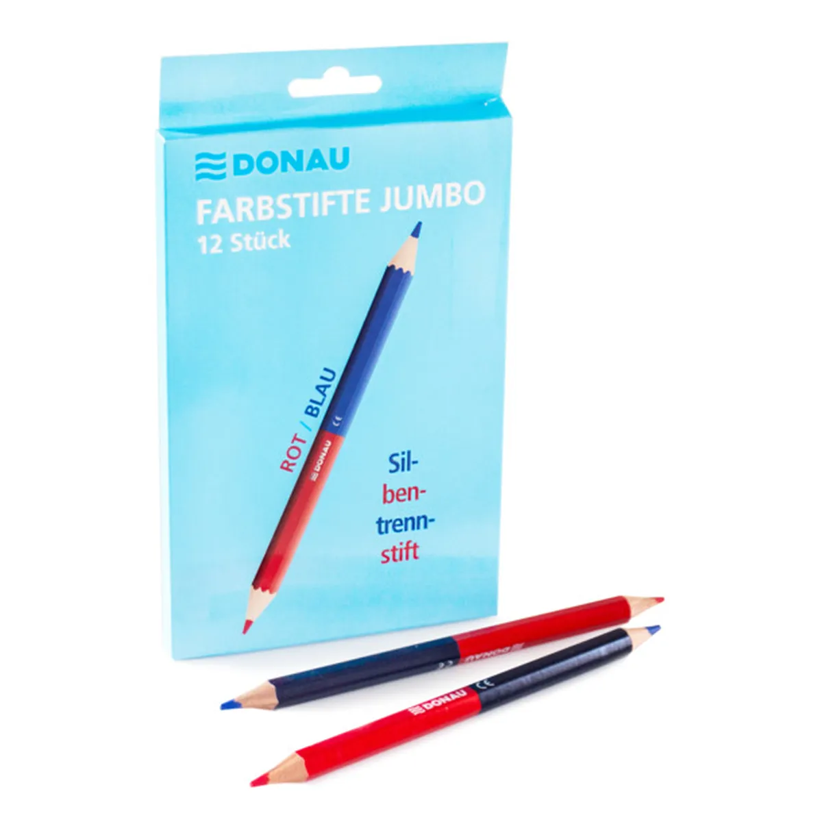 DONAU Farbstift-Silbenstift Jumbo - rot/blau, Dickkern Mine