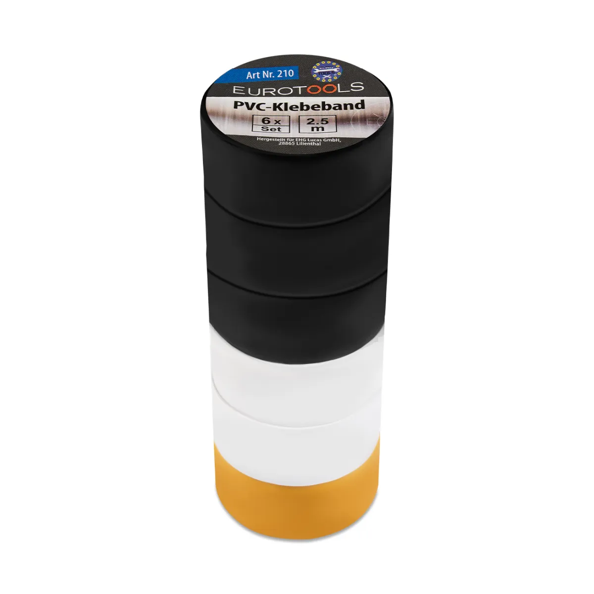 Eurotools PVC Klebeband, 6 Stück
