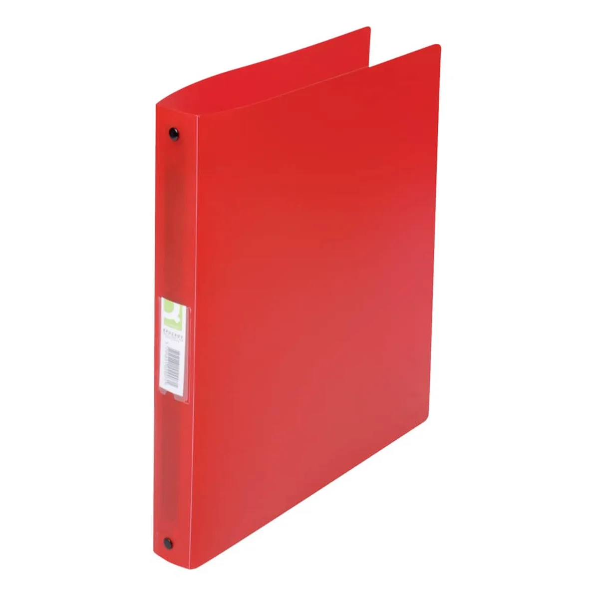 Q-Connect Ringbuch transparent - A4, 4-Ring, Ring-Ø 25 mm, rot-transparent