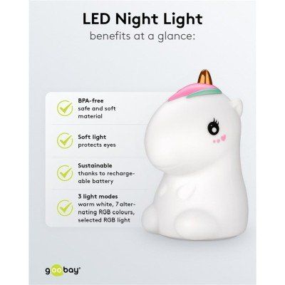 Goobay LED-Nachtlicht “Einhorn“