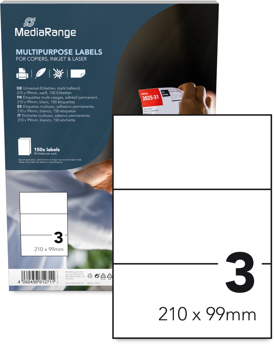 MediaRange Universal-Etiketten, 210x99 mm, 150 Stück