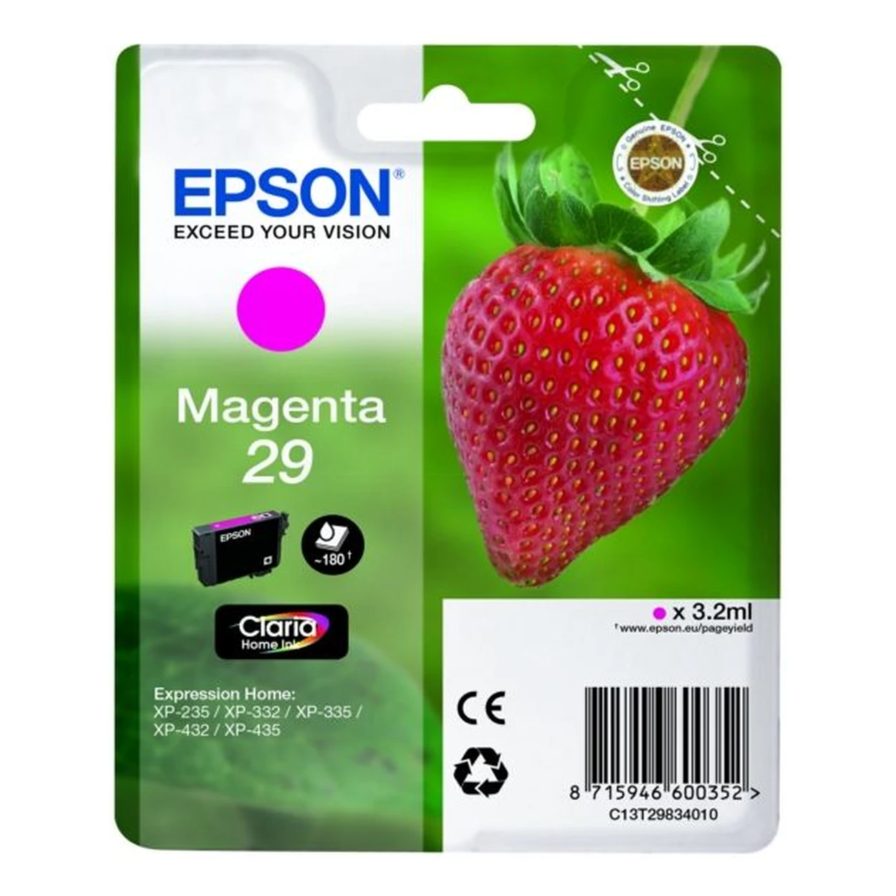 Druckerpatrone Epson 29 magenta 3,2 ml | 180 Seiten (C13T29834010)