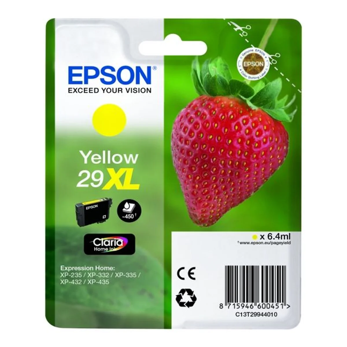 Druckerpatrone Epson 29XL gelb 6,4 ml | 450 Seiten (C13T29944010)