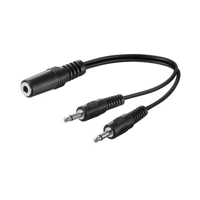 Goobay Audio Y Kabeladapter 3,5 mm, 1x stereo Buchse zu 2x mono Stecker