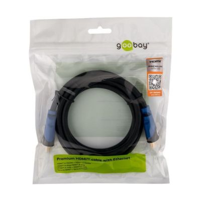 Goobay Premium High Speed HDMI™ Kabel mit Ethernet, vergoldet, 1,5 m