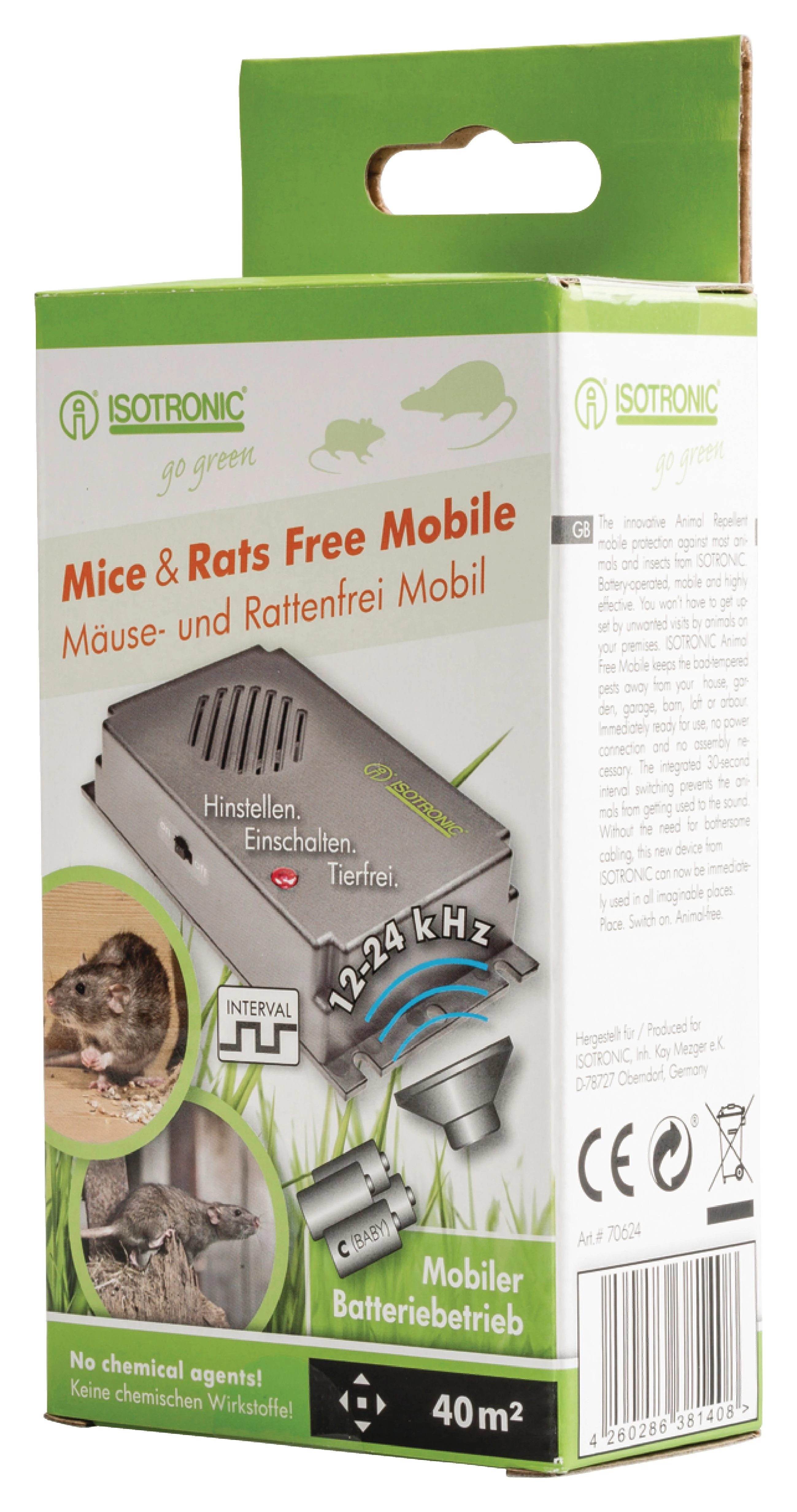 ISOTRONIC Mäuse und Rattenfalle 12 - 24 kHz
