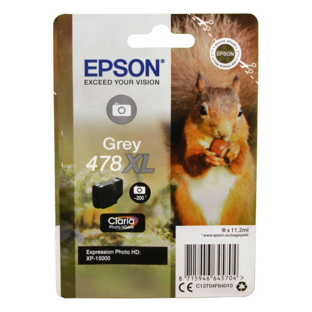 Epson Tinte C13T04F64010 Grey 478XL  grau